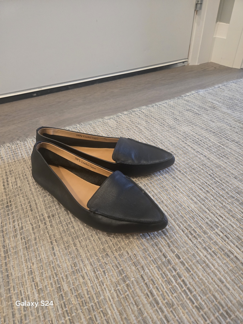 J. Crew Black Leather Pointed Loafers